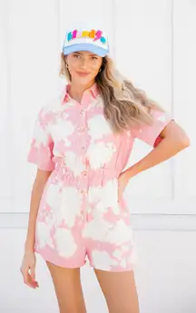 Judith March Blush Bleached Star Patch Romper