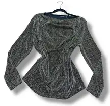 Badgley Mischka Metallic Gold Sparkly Formal Office Dressy Blouse - Size XL