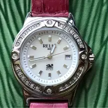 Relic Wet - date watch with leather strap