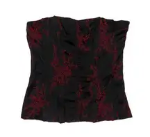 TOPSHOP Cherry Blossom Floral Strapless Bustier Corset Tube Top Size 8 Medium