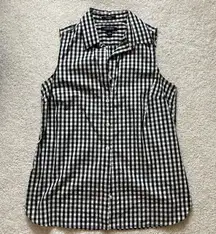 Lands End Collared Gingham Tank Top