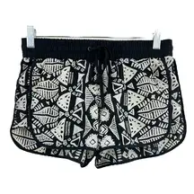 No Boundaries NOBO  SMALL Women's Back White Doodle Elastic Waist Board Shorts