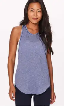 Lululemon Plank To Pike Workout Tank Heathered Twilight Blue 17.5” P2P Small