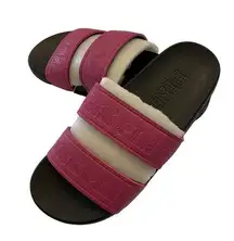 Victoria’s Secret Pink Graphic Logo Double Strap Slides.