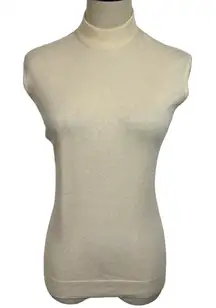 Vintage Pringle Sleeveless 100% Cashmere Mock Turtleneck Shell Sz:40/US8