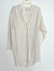 Vintage 70's  Brand Indian Style Nehru Collar Cotton Button Down Long Shirt