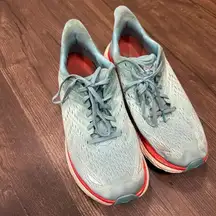 Hoka One One light blue & pink athletic running 11 sneakers
