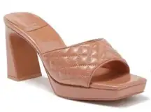 Jeffrey Campbell Nana Quilted Platform Mule in Tan Crinkle Patent