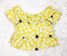 Zara yellow off shoulder crop top size medium