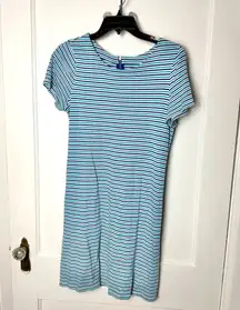 Merona Women's Blue Knit Nautical Colorful Short Sleeve T-shirt Dress Size Small