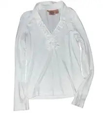Tory Burch ruffled v neck sweater