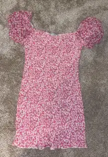 Pink Floral Mini Dress