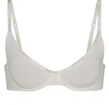 SKIMS  Cotton Logo Demi Bra in Marble White 34DD