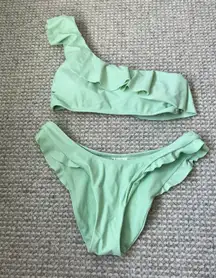 Dillard Green Off The Shoulder Bikini