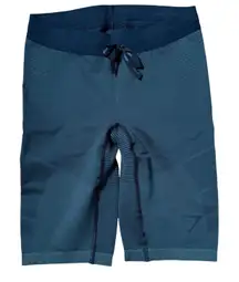 Gymshark Cycling Shorts SZ S Green Black Drawstring Stretch Compression