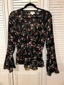 Black Floral Top