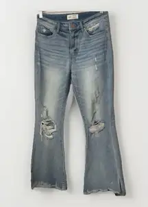 BKE Buckle Billie Bootcut Blue Distressed Denim Slim Fit High Rise Western 27