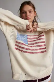 Brandy American Flag Oversized Sweater