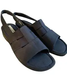 Women’s Grasshoppers Amelia Navy Canvas Wedge 1.5" Heel Sling backs. Size 10M