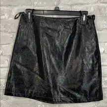 Cooperative Faux Leather Shiny Black Mini Skirt