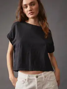 We The Free you rock tee charcoal slouchy raglan oversized cropped top boxy