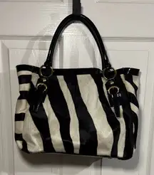 Cavalcanti Zebra Print Cow Hide Bag