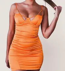 NEW Oh Polly Showstopper Underwired cut out snatched Satin Mini Dress sz 8