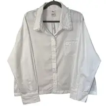 Victoria’s Secret Pink by Frankies Bikinis Lace Trim Crop Button Down Shirt