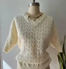 Vintage Blaire Ivory Knit Sweater•Sz L
