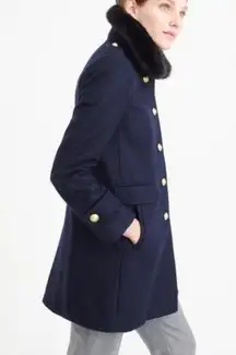 J Crew Melton Wool Coat With Fur