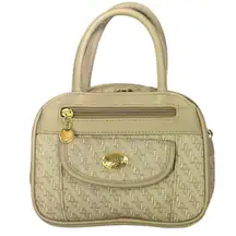 Via Prima Small structured Top Handle Handbag Neutral beige brown gold hardware