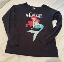 Disney The Little Mermaid Ariel Sweatshirt Long Sleeve Black Reversible Womens M