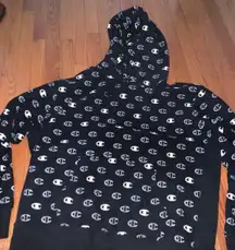 Reverse Weave Hoodie Logo All Over 2xl