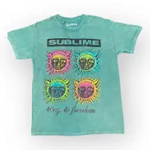 Sublime Band Graphic T-Shirt 40oz. to Freedom Tie Dye Green Size Medium NWOT