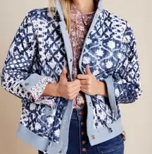 BLANK NYC - Anthropologie Reversible Patchwork Denim cotton Jeans Jacket Sz XS