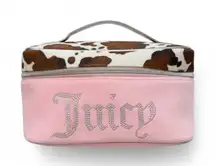 Trendy viral Juicy Couture Pink make up case with leopard top