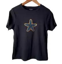 Cruise Wear & Co. Black Starfish Tshirt Small NWOT