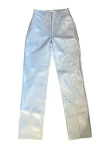 Aritzia Wilfred Faux Leather Grey Straight Leg Skinny Pants | Pleather | Size 00