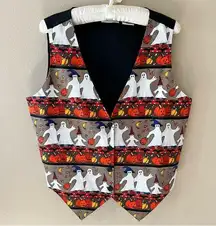 Vintage Halloween Vest Top Shirt L Large Ghosts Pumpkins Bats Jackolanterns 90s