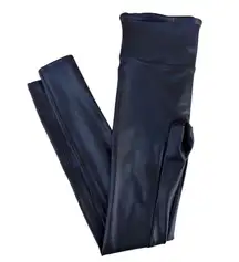 Faux Leather Crackle Black High Waisted Moto Leggings Contour XS