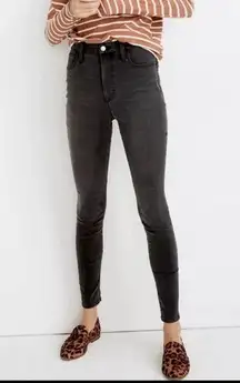 MADEWELL 9" Mid-Rise Roadtripper Supersoft Skinny Jean Ashmont Wash Black Sz 26T