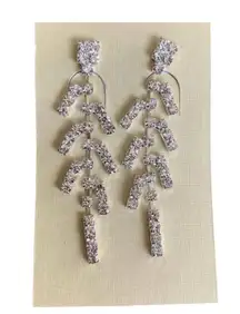 Diamond CZ Dangle Wedding Prom Earrings NEW