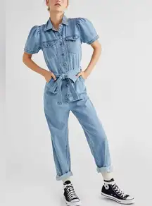 Anthropologie X Boyish The Vincent Coverall Jumpsuit Denim Tie Waist NWT Small