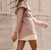 Free People Beach Anya Tunic Sweater Pink Off Shoulder Boucle Knit NWT Small