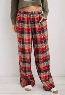 Aerie Red Plaid Flannel Lounge Pajama Pants