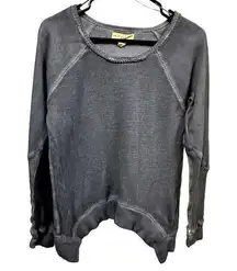 If It Were Me Waffle Knit Thermal Cotton Long Sleeve Shark Bite Hem Top Womens M