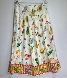 Calypso St Barth Maxi Skirt XL Linen Rayon Blend Party Picnic Beach Pockets New