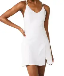 SO Junior Sporty Mini Tennis Dress Skort Spaghetti Straps Activewear White S