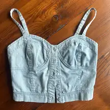 PacSun Nollie Corset Faux-Denim Bustier