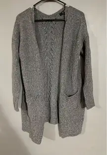 A.N.A Grey Open Front Knit Pocket Cardigan Size XSmall